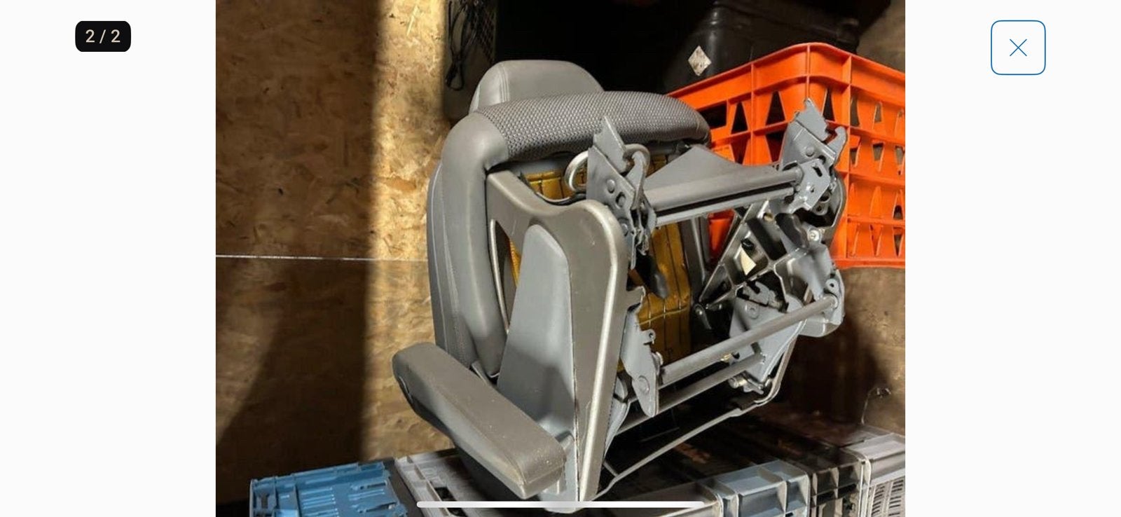 2leren stoelen grijs, Ophalen, Gebruikt