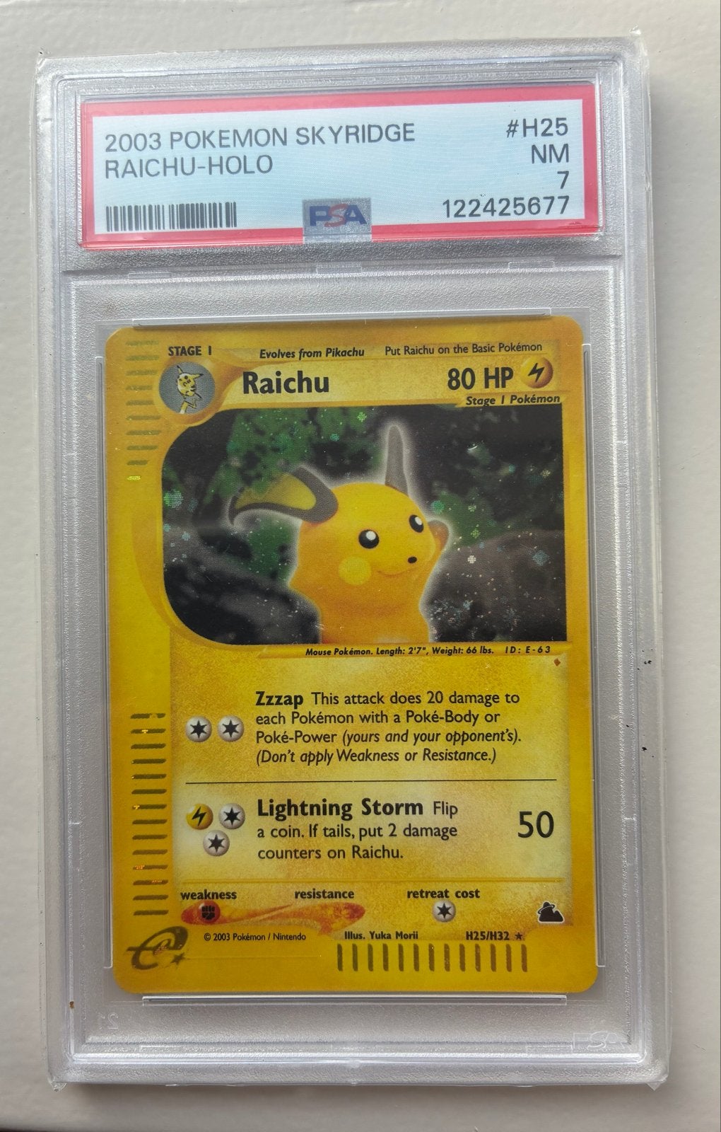 Skyrdige collectie | PSA 7 | Celebi | Raichu | Piloswine, Hobby en Vrije tijd, Ophalen of Verzenden, Zo goed als nieuw, Meerdere kaarten