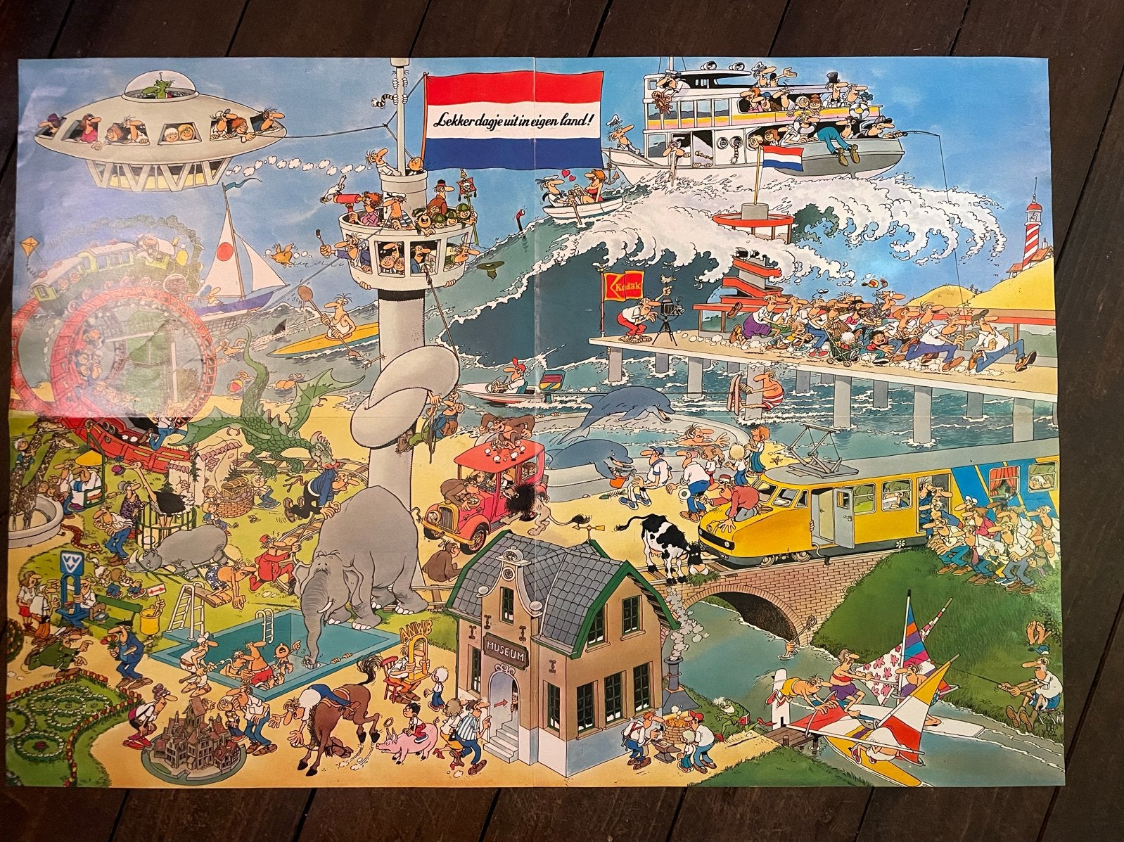 Lekker dagje uit in eigen land! - Vintage Poster, Ophalen of Verzenden, Overige figuren, Gebruikt, Plaatje, Poster of Sticker