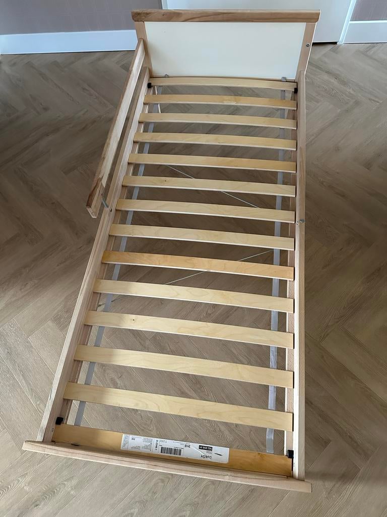 IKEA SNIGLAR peuterbed met lattenbodem - gedemonteerd, Ophalen, 190 cm of minder, Hout, Verstelbaar