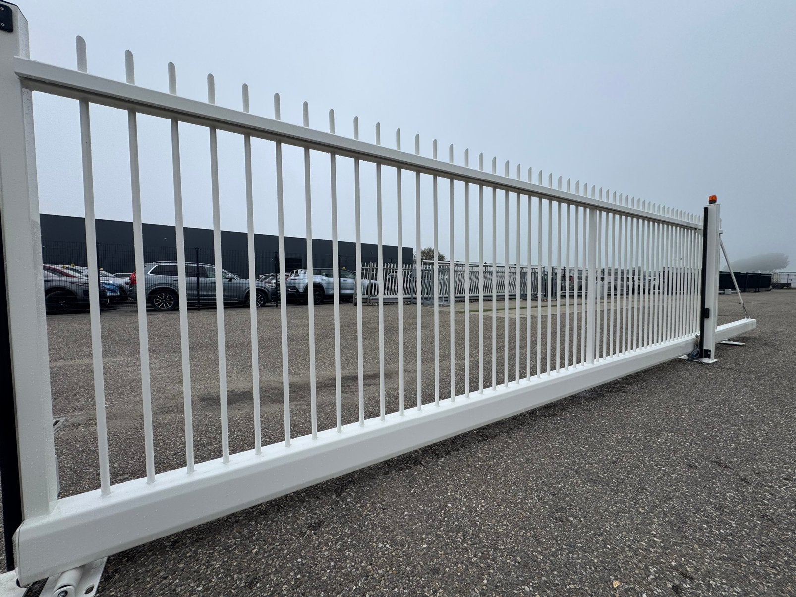 Automatische schuifpoort 7.00 meter doorgang, Ophalen, Nieuw, IJzer, Spijlenhekwerk