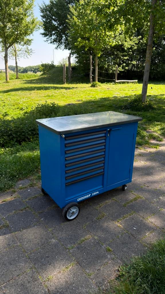 Gedore 1504 Gereedschapswagen, Ophalen, Zo goed als nieuw, 70 tot 120 cm, Bankschroef