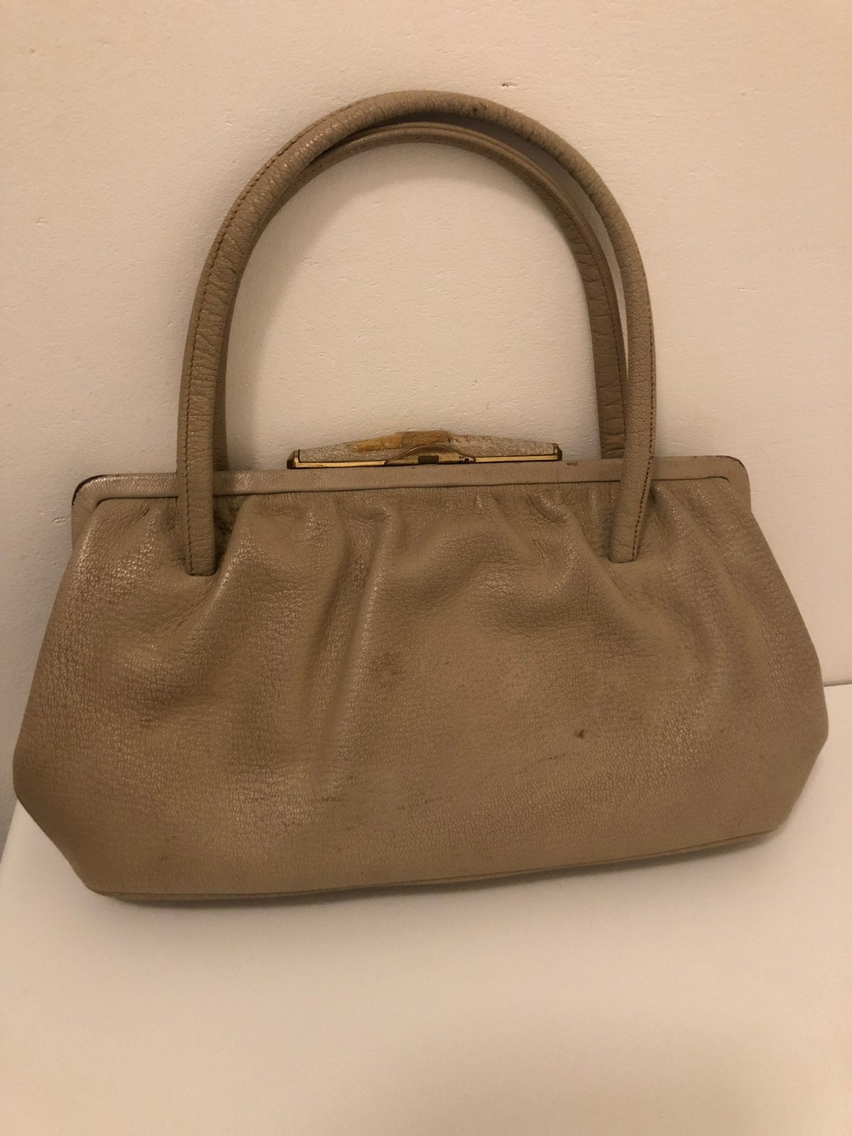 Handtas brocante, Ophalen of Verzenden, Gebruikt, Bruin, Handtas