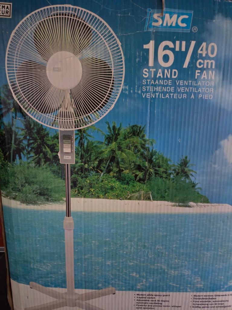 SMC Staande Ventilator 16"/40 cm - Zo goed als nieuw, Ophalen, Zo goed als nieuw, Statiefventilator