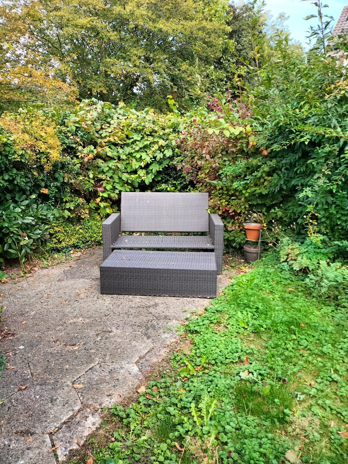 Tuin bankje met tafel, Ophalen, Beton, Terrastegels