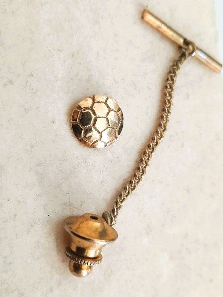 Vintage gouden Stropdasspeld (Tie Tack) Voetbal – Klassiek, Ophalen, Zo goed als nieuw