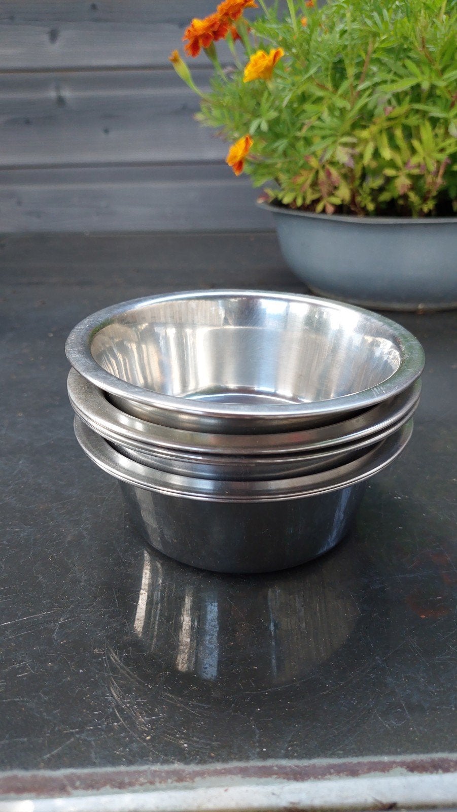 RVS bakjes - 13.5 cm doorsnee, Ophalen, Gebruikt, Metaal