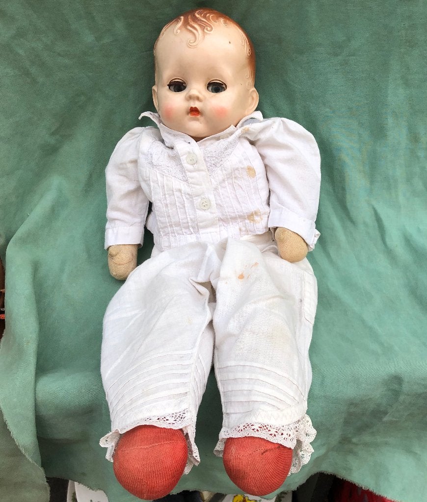 Vintage Pedigree baby pop met flirt ogen., Antiek en Kunst, Antiek | Speelgoed, Ophalen of Verzenden