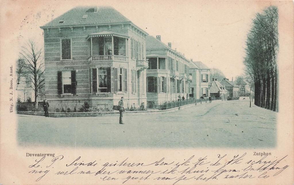 JO574 Zutphen Deventerweg ca 1900, Verzenden, Voor 1920, Gelopen, Gelderland