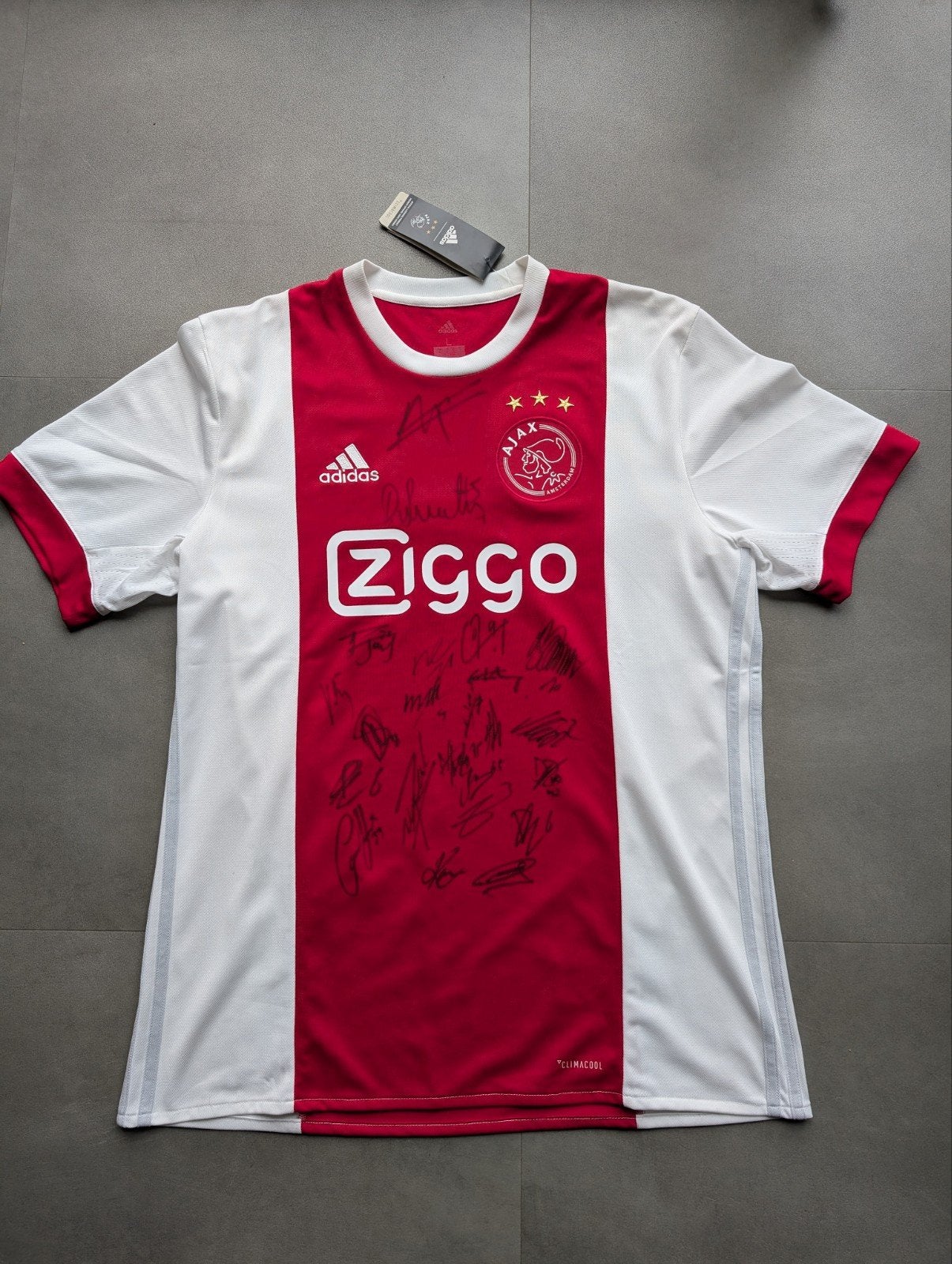 Gesigneerd Ajax Amsterdam thuis shirt seizoen 2017/2018, Sport en Fitness, Maat L, Ophalen of Verzenden, Nieuw, Shirt
