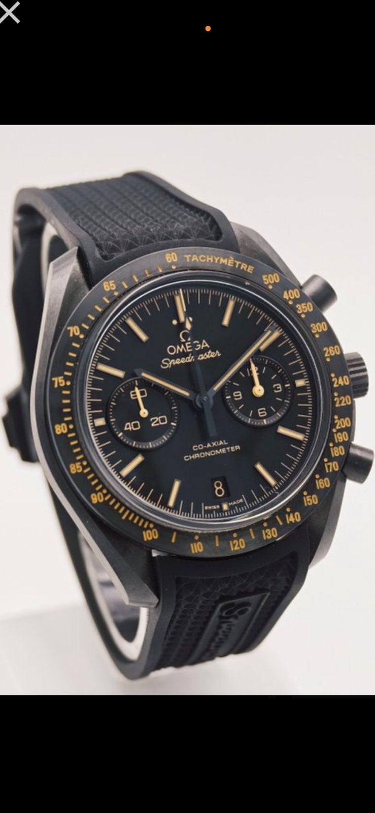 Omega speedmaster darkside of the moon, Polshorloge, Kunststof, Ophalen of Verzenden, Zo goed als nieuw