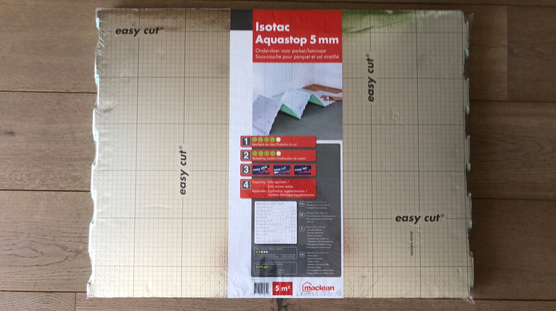 Maclean Isotac Aquastop ondervloer isolatie 5mm, Overige materialen, Nieuw, 5 tot 10 m², Vloerisolatie