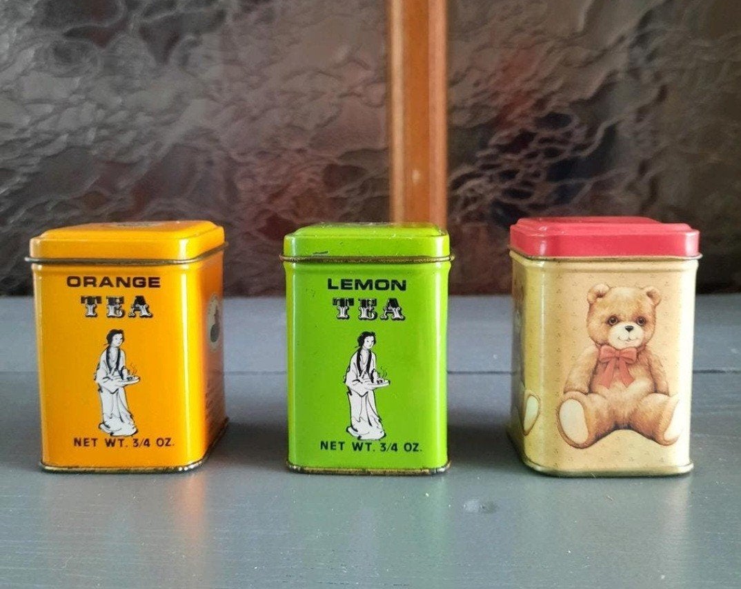 3 Theeblikjes, Ophalen of Verzenden, Zo goed als nieuw, Overige