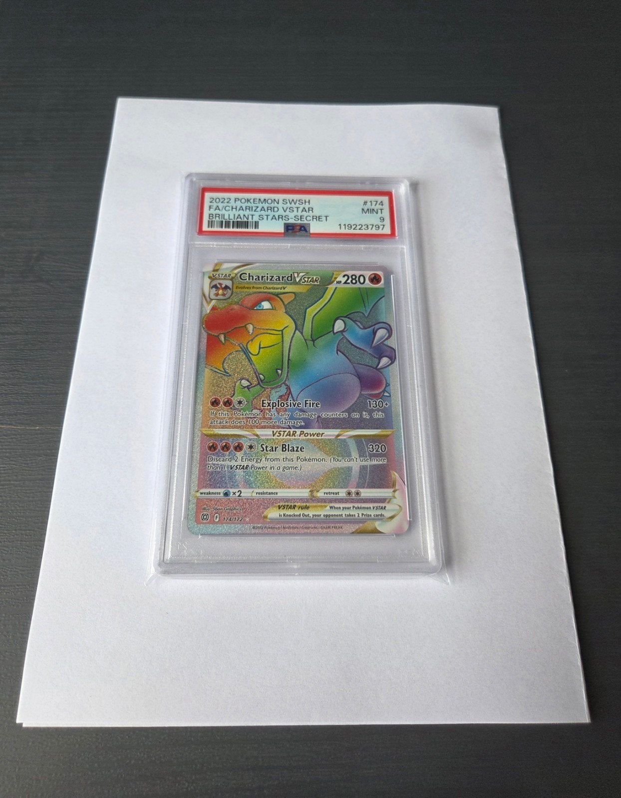 Charizard VSTAR (BRS 174) Psa 9, Ophalen of Verzenden, Nieuw