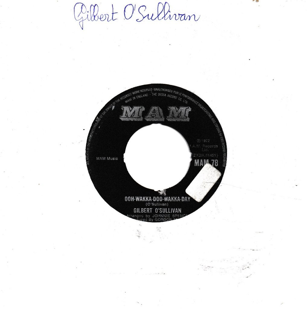 Gilbert O'Sullivan - Ooh-wakka-doo-wakka-day, Cd's en Dvd's, Ophalen of Verzenden, Gebruikt, 7 inch, Pop