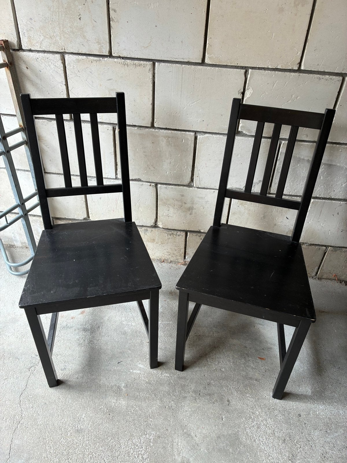 Set van 2 IKEA 'Stefan' stoelen - Zwart, Huis en Inrichting, Ophalen, Gebruikt, Twee, Zwart