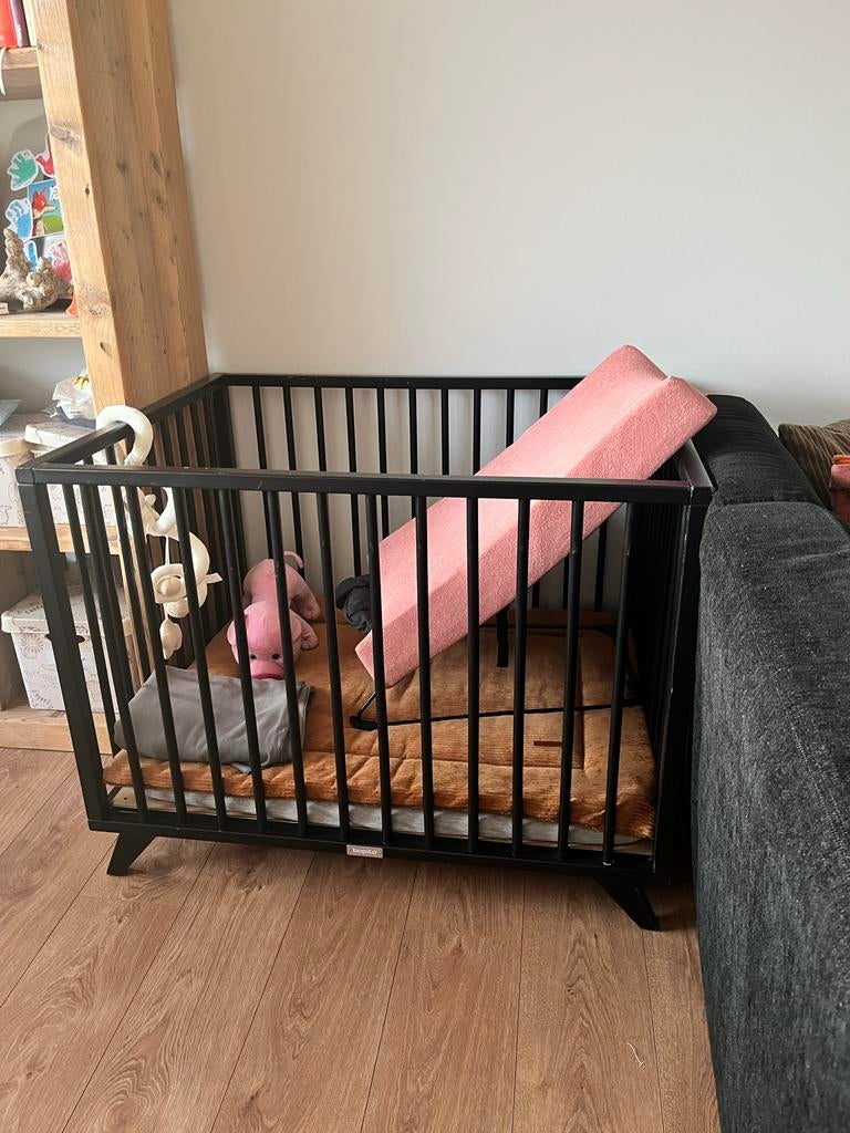 Zwarte Kinderbox Bambino met Boxkleed, Kinderen en Baby's, Boxen, Ophalen, Gebruikt, Vierkant, Boxkleed