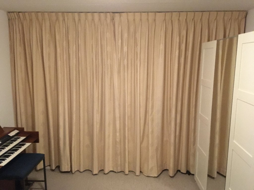 Zeer mooie zachtgele gordijnen (2x h. 240cm. bij b. 185cm), Geel, Ophalen of Verzenden, Zo goed als nieuw, Gordijn