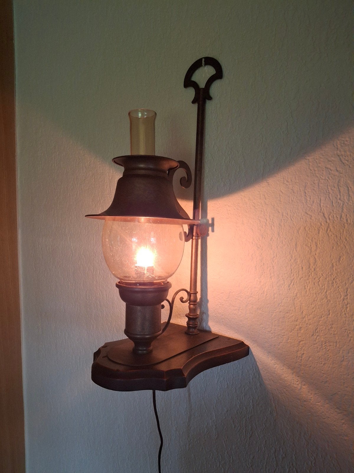 Antieke wandlamp - Oude stijl olielamp, Antiek en Kunst, Ophalen