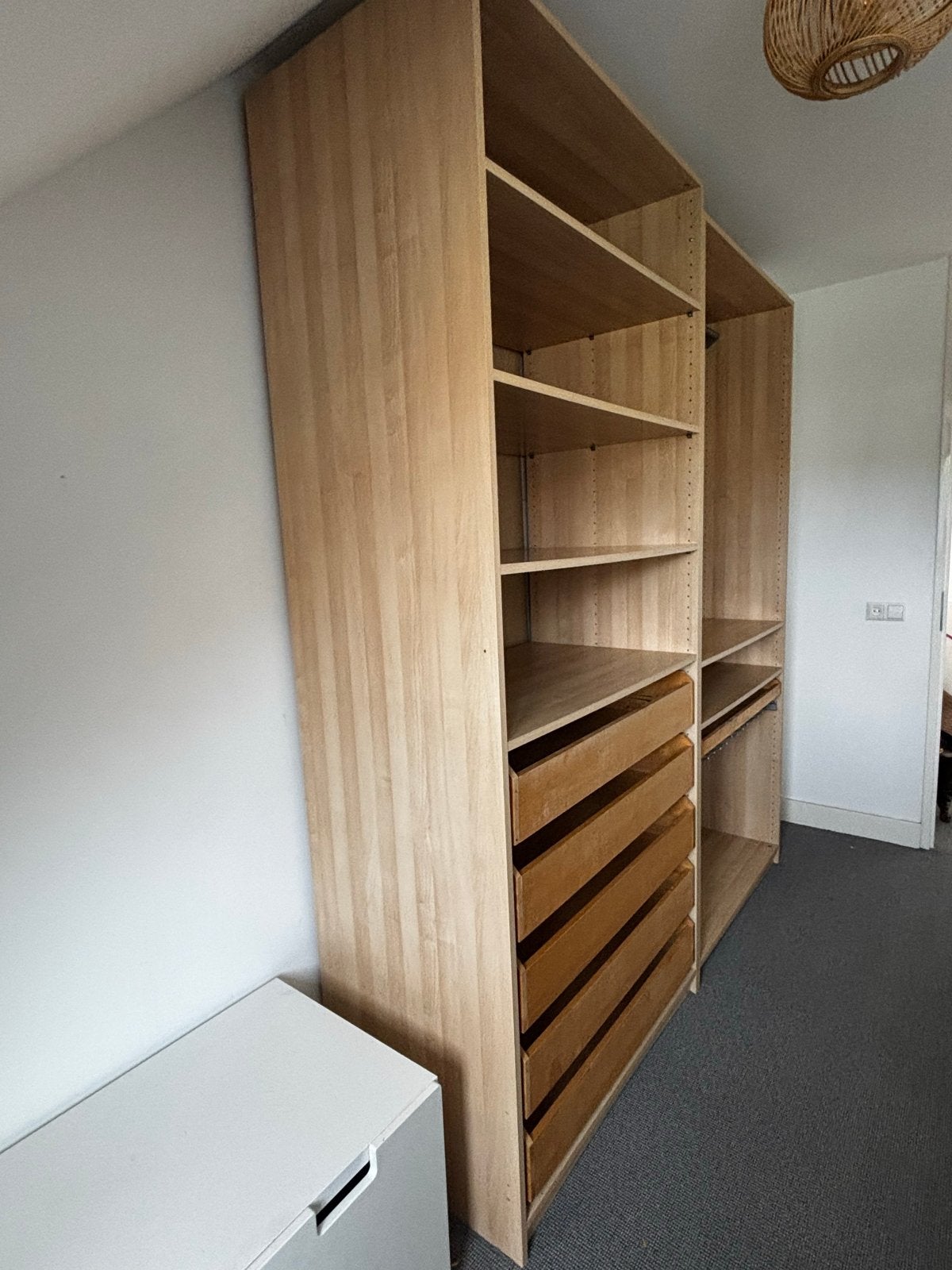 IKEA Pax kast met lades, planken en roede, Ophalen, Gebruikt, 100 tot 150 cm, 200 cm of meer