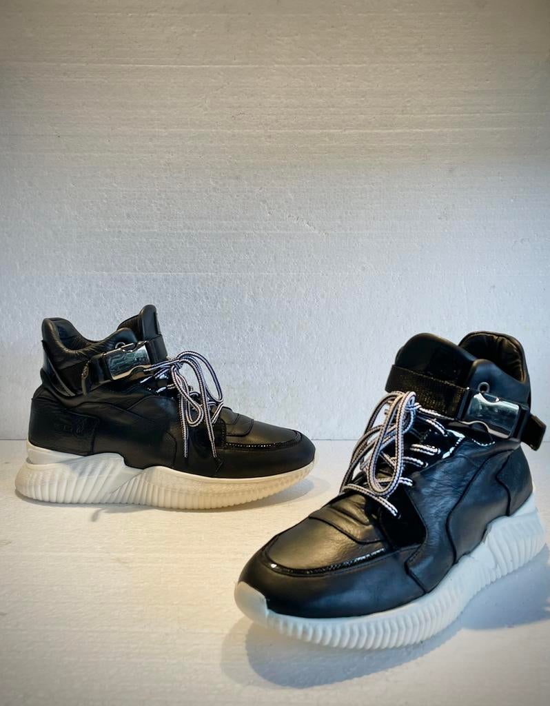 Red Rag design hoge schoenen / sneakers 41 zwart leer, Kleding | Dames, Schoenen, Ophalen of Verzenden, Zo goed als nieuw, Zwart