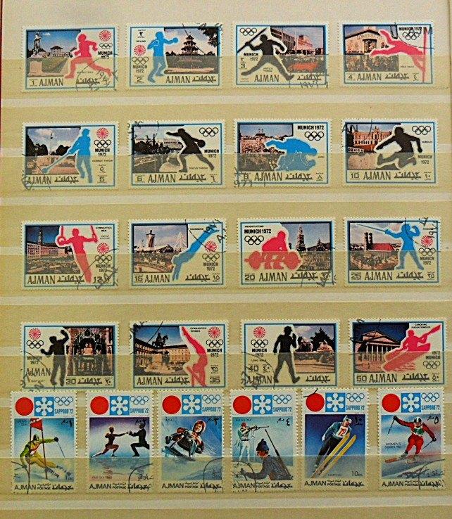 Ajman - Olympische spelen 1972 Munchen & Sapporo 22 zegels, Postzegels en Munten, Ophalen of Verzenden, Gestempeld, Midden-Oosten