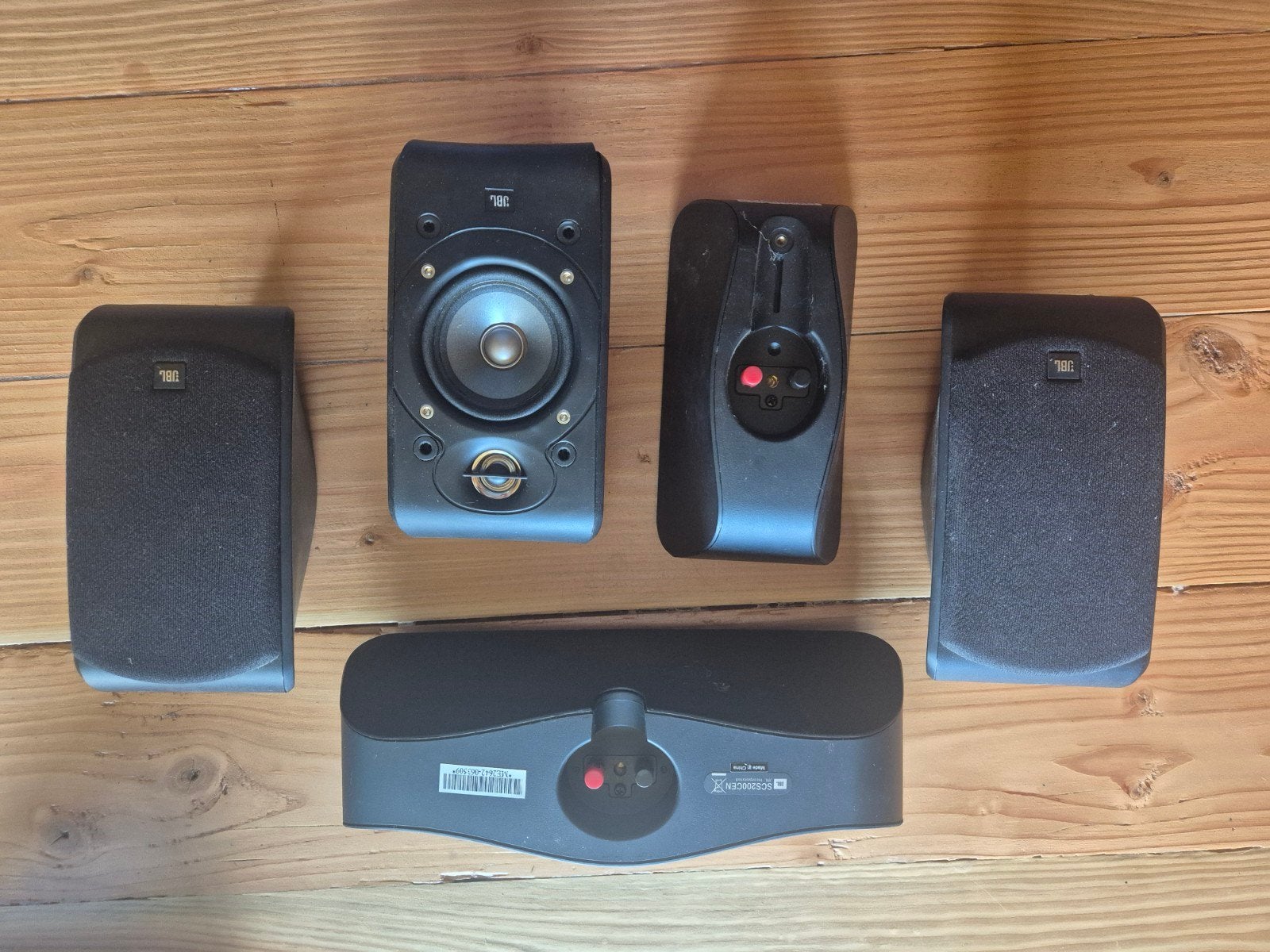 JBL SCS200 5.0 Home Cinema speakerset met standaards, Gebruikt, 70 watt of meer, 5.1-systeem, Overige spelers