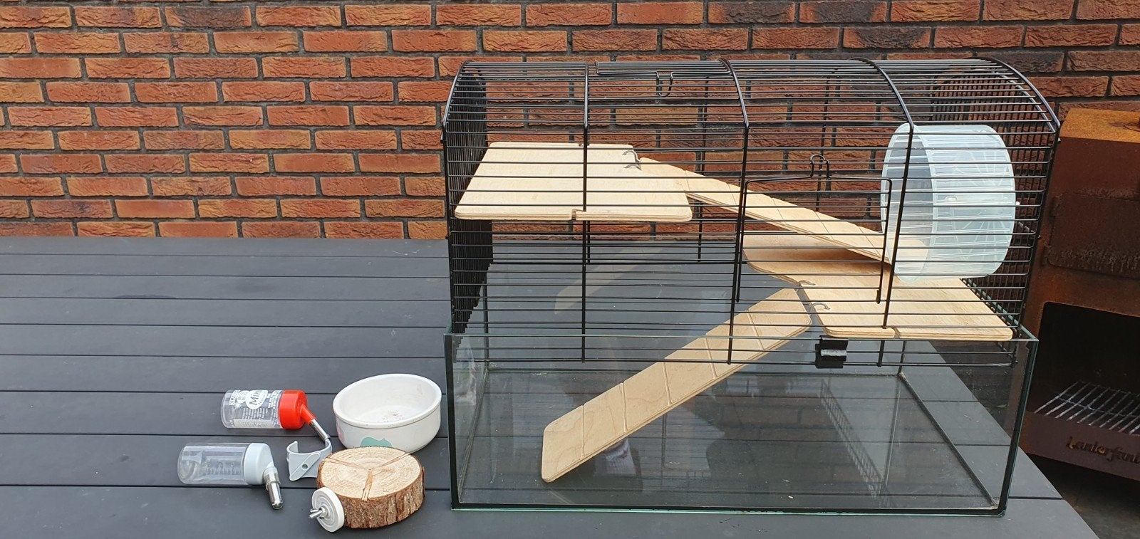 Kooi voor knaagdier zoals hamster of muis met toebehoren, Dieren en Toebehoren, Kooi, Minder dan 75 cm, Zo goed als nieuw, Hamster
