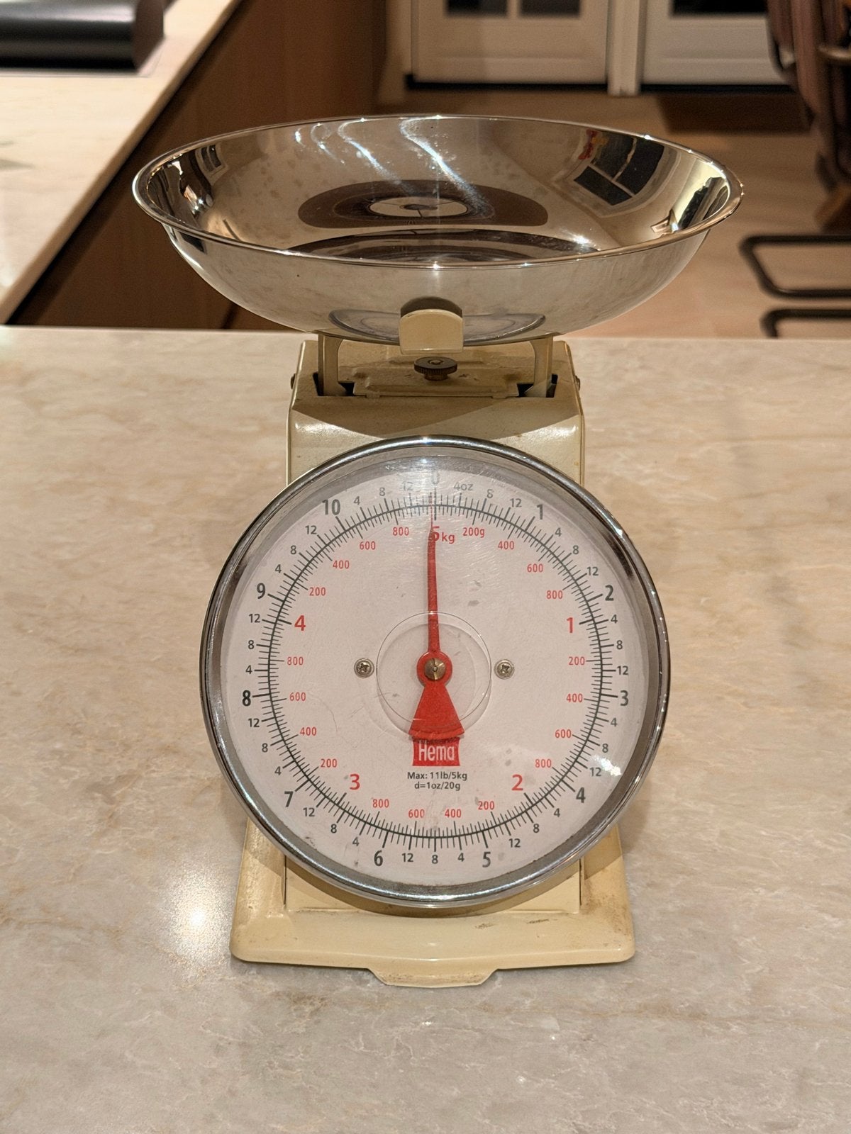 Vintage Hema Keukenweegschaal - Analoog, tot 5kg, Ophalen, Keukenweegschaal, Gebruikt, Minder dan 10 kg