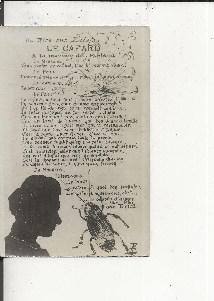 de kever zoals e Rostand Silhouet, Ophalen of Verzenden, Voor 1920, Ongelopen, Overige thema's