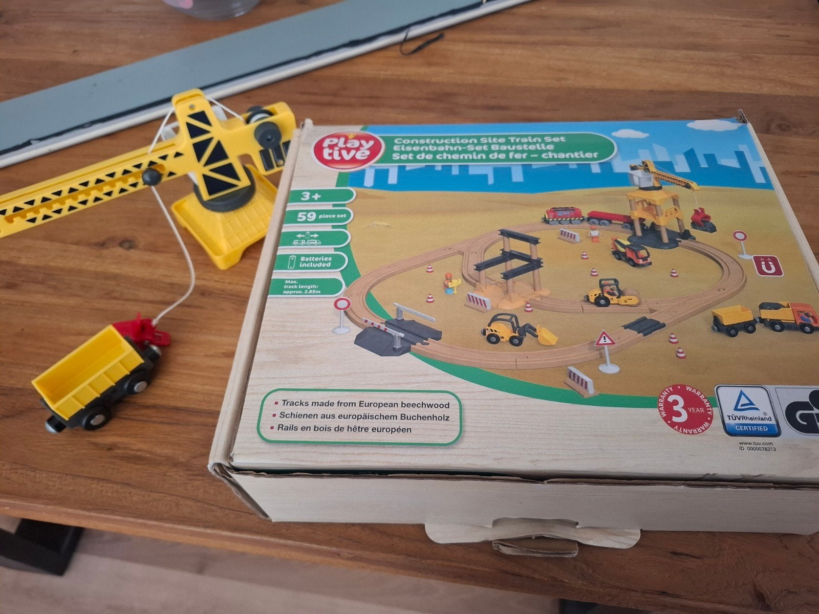 Playtive Houten Treinset Bouwplaats - 59-delig, Ophalen of Verzenden, Gebruikt, Overige merken