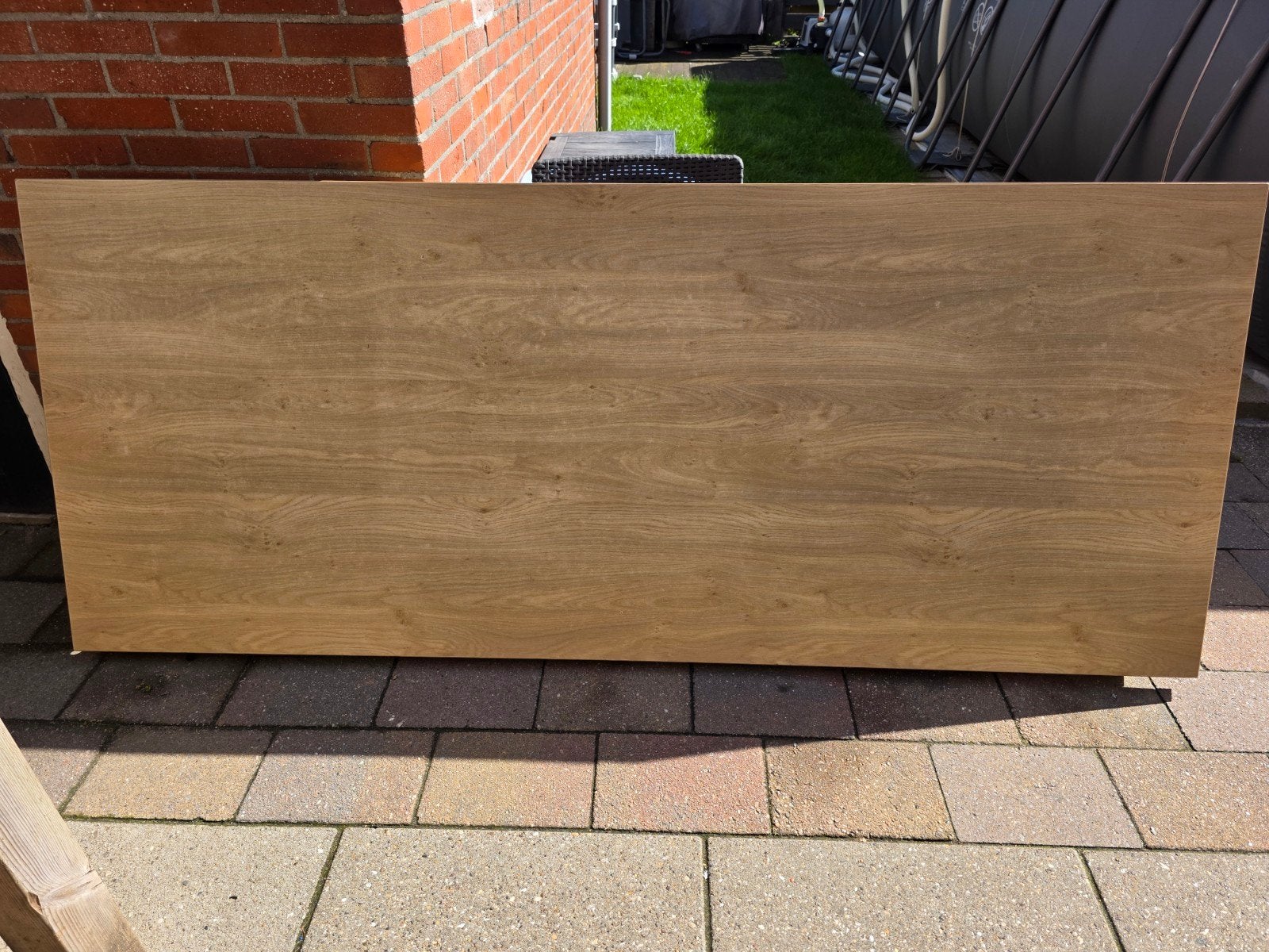 eettafel 220cm lang meer te gebruiken voor hobby/knutsel, Doe-het-zelf en Verbouw, Ophalen, Gebruikt, 25 tot 50 mm, Eiken
