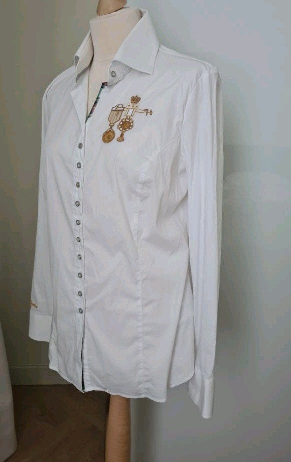 L'ARGENTINA WITTE BLOUSE M, Verzenden, Nieuw, Maat 38/40 (M), Wit