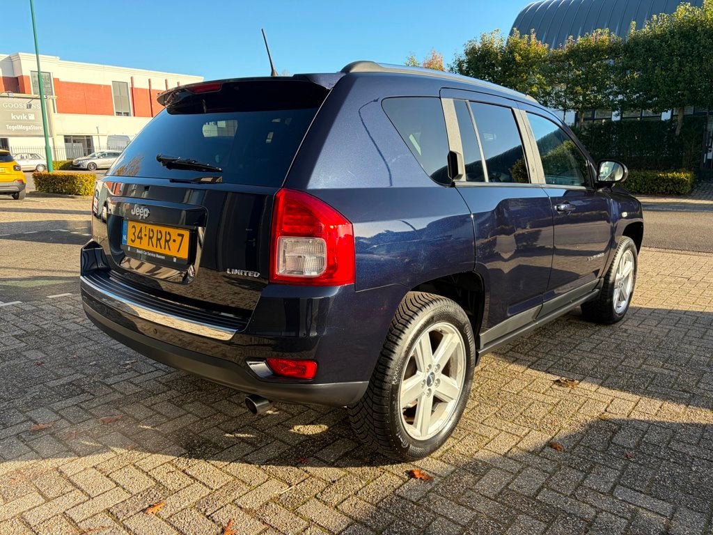 Jeep Compass 2.4 Limited 4WD Automaat, Stoelverw. Leder, Cli, Auto's, Automaat, 450 kg, Gebruikt, Zwart