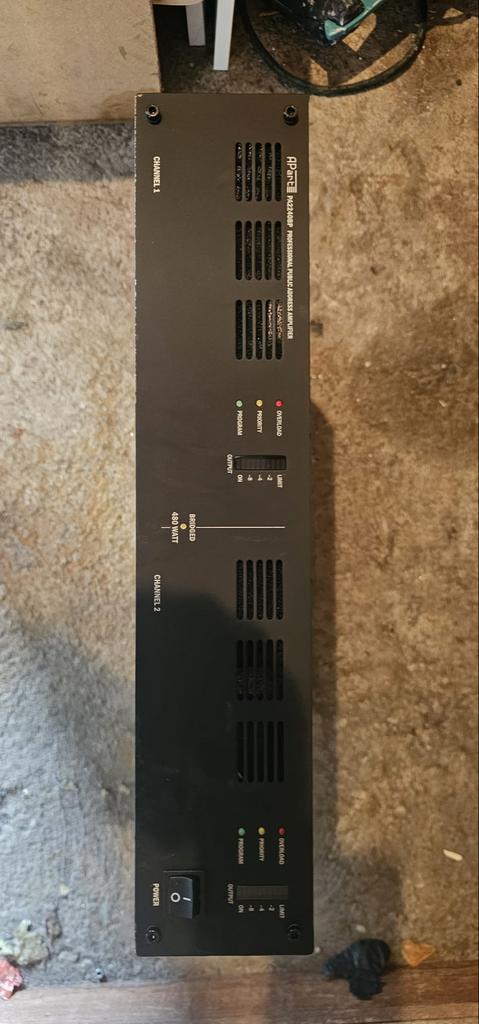 Apart Audio PA2240BP Professionele 100V Eindversterker, Muziek en Instrumenten, Ophalen, Gebruikt, Minder dan 500 watt, P.A.