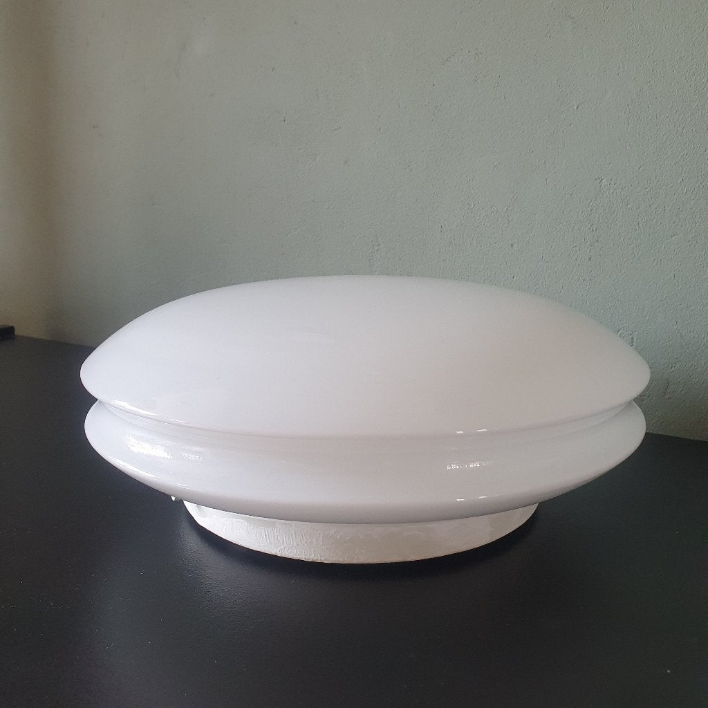 Vintage Raak Amsterdam opaline ufo-glazen plafondlamp, Huis en Inrichting, Lampen | Plafondlampen, Ophalen of Verzenden, Gebruikt