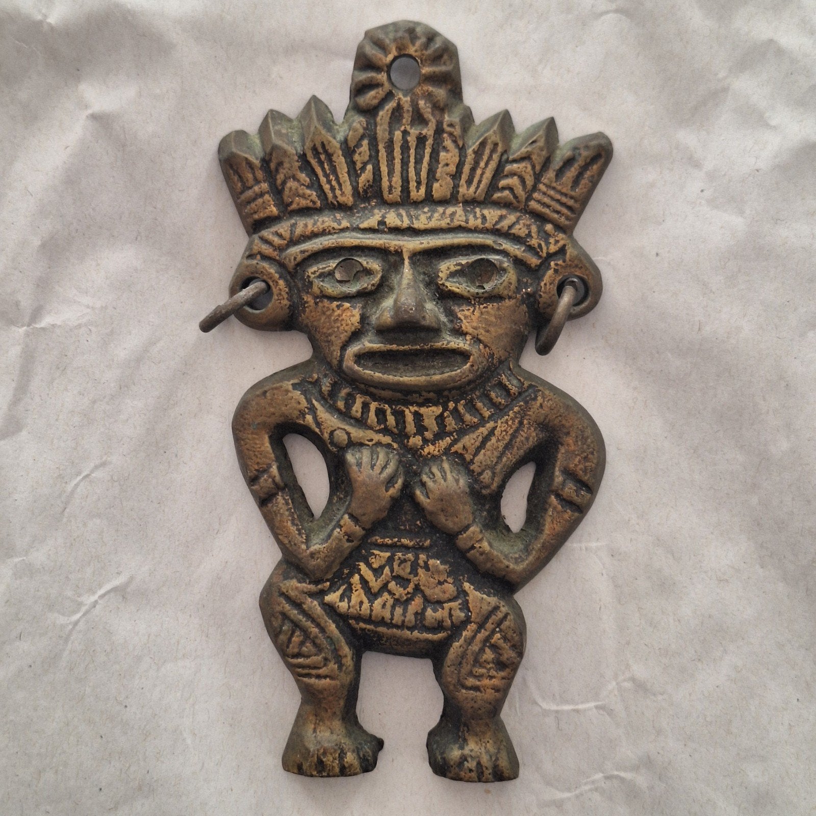 Azteken figuur koper Mexico Aztec/Maya, Ophalen
