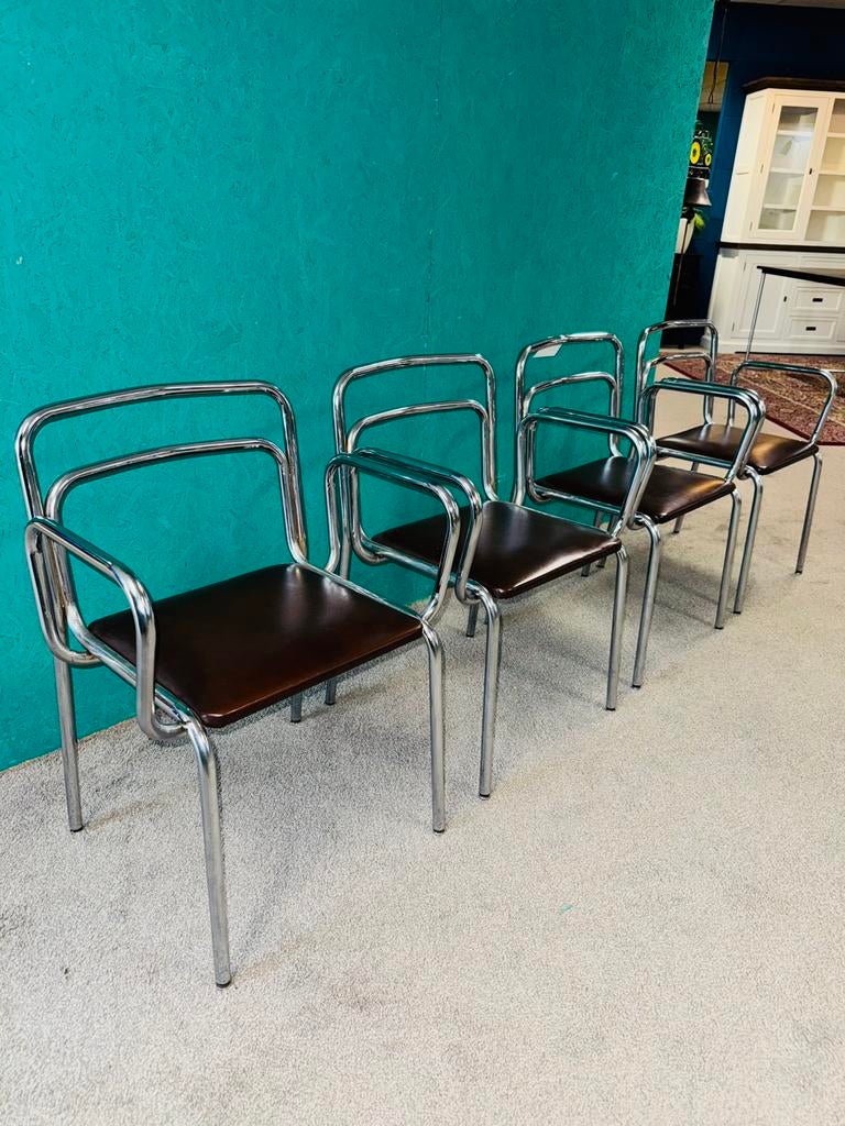 Vintage Midcentiry stoelen buisframe chrome, Huis en Inrichting, Stoelen, Ophalen of Verzenden, A, A, A
