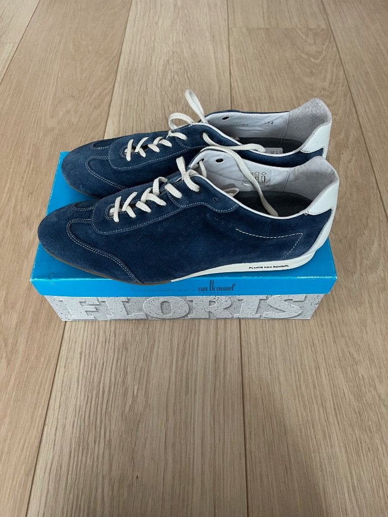 Floris van Bommel blauw suede sneakers 39,5 vintage, Kleding | Dames, Schoenen, Verzenden, Zo goed als nieuw, Blauw, Sneakers of Gympen