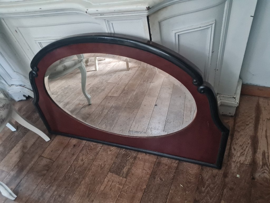 Grote mahonie houten spiegel