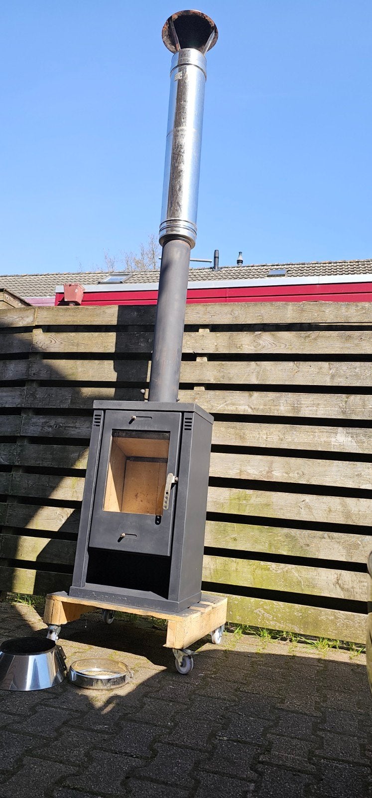 Mooie houtkachel complete set, Tuin en Terras, Tuinhaarden, Ophalen