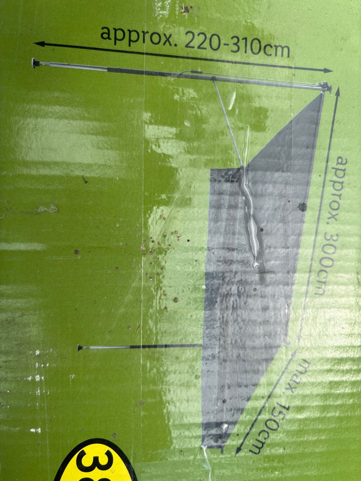 Nieuwe Livarno klem luifel 150x300 cm - Antraciet, Overige typen, Nieuw, Ophalen of Verzenden, 150 tot 300 cm