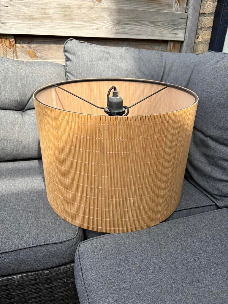 Plafond hanglamp bamboe - Zo goed als nieuw, Ophalen, Zo goed als nieuw, Hout, Minder dan 50 cm
