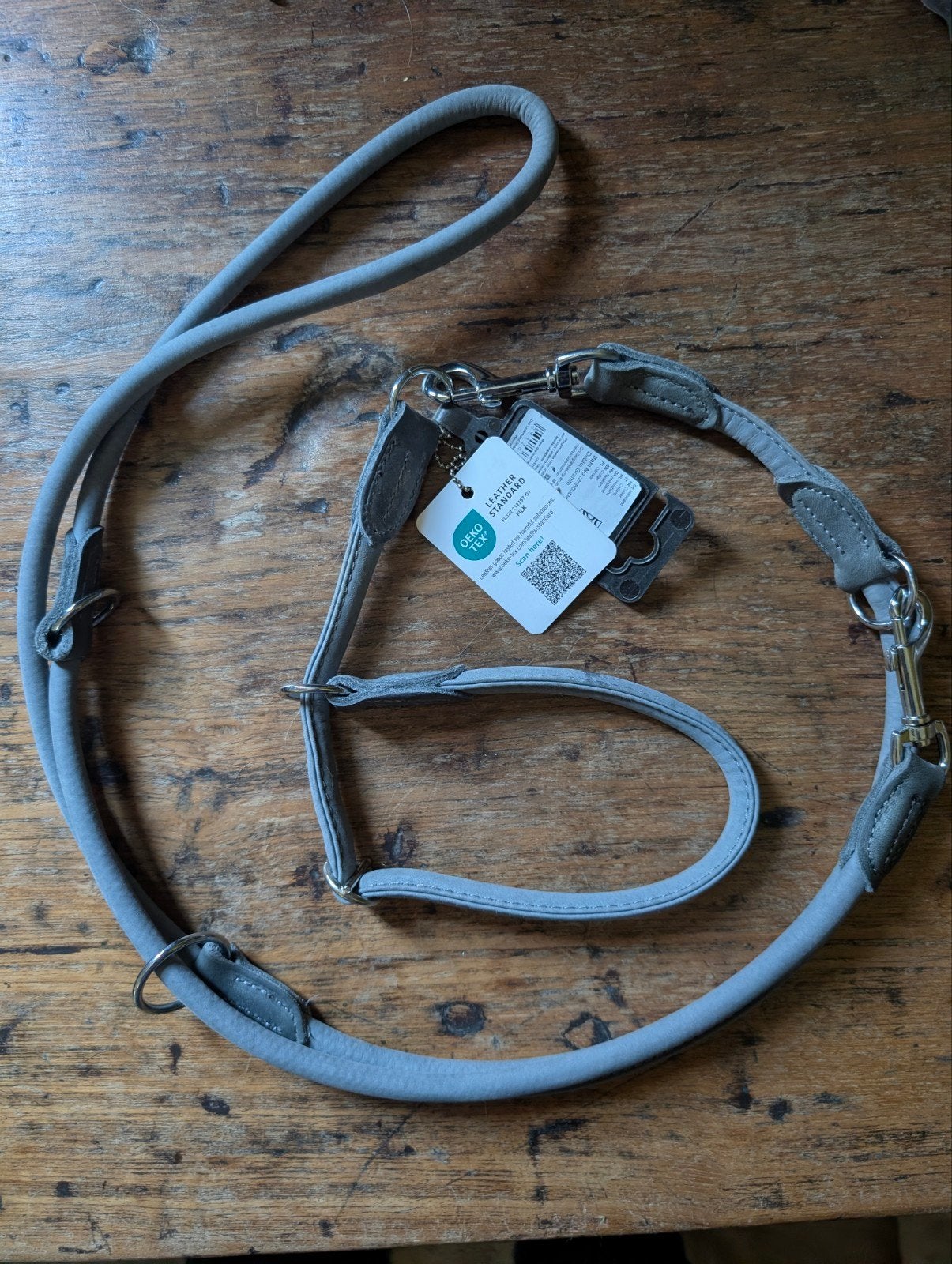 Prachtige ronde leren lijn en halsband, Dieren en Toebehoren, Ophalen of Verzenden, Nieuw
