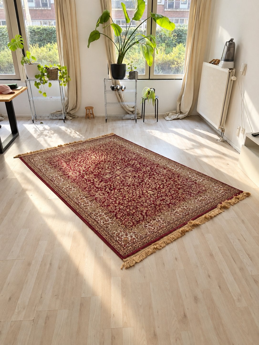 RugVista vloerkleed Kerman – bordeauxrood – ca. 160  230 cm, Ophalen, 150 tot 200 cm, 200 cm of meer, Zo goed als nieuw