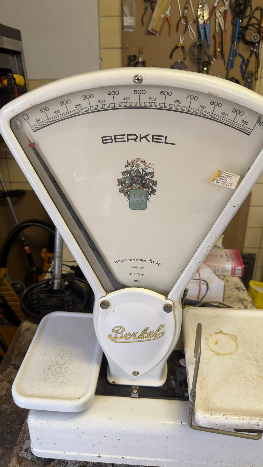 Weegschaal Berkel vintage, Ophalen, Winkelweegschaal, Analoog, Gebruikt
