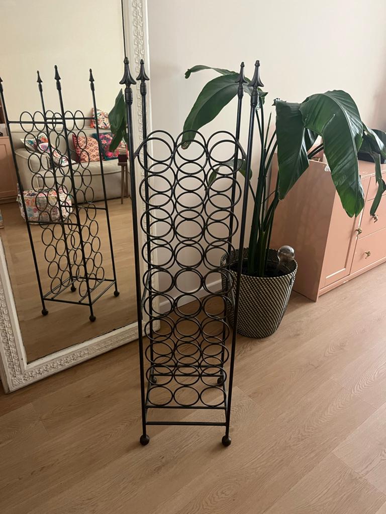 Antieke Wijnrek van ijzer, Huis en Inrichting, Woonaccessoires | Wijnrekken, Ophalen, Metaal, 75 cm of meer, 25 flessen of meer