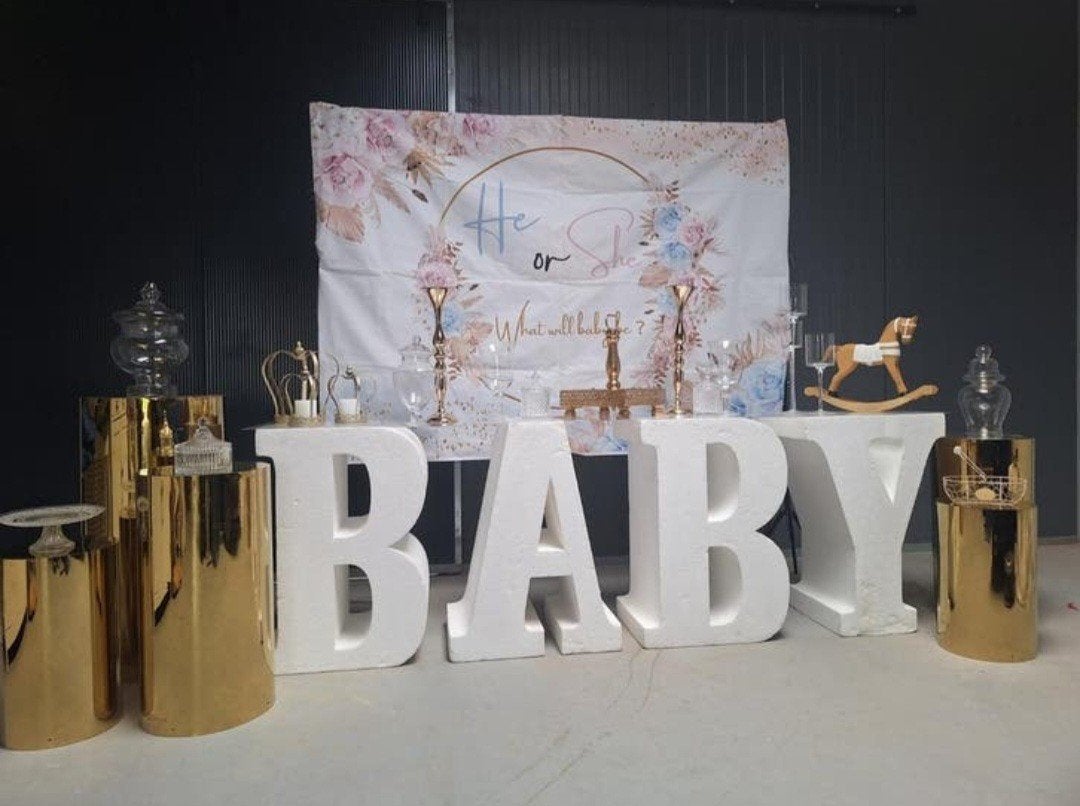 te huur Gender reveal jongen meisje babyshower baby borrel, Ophalen of Verzenden