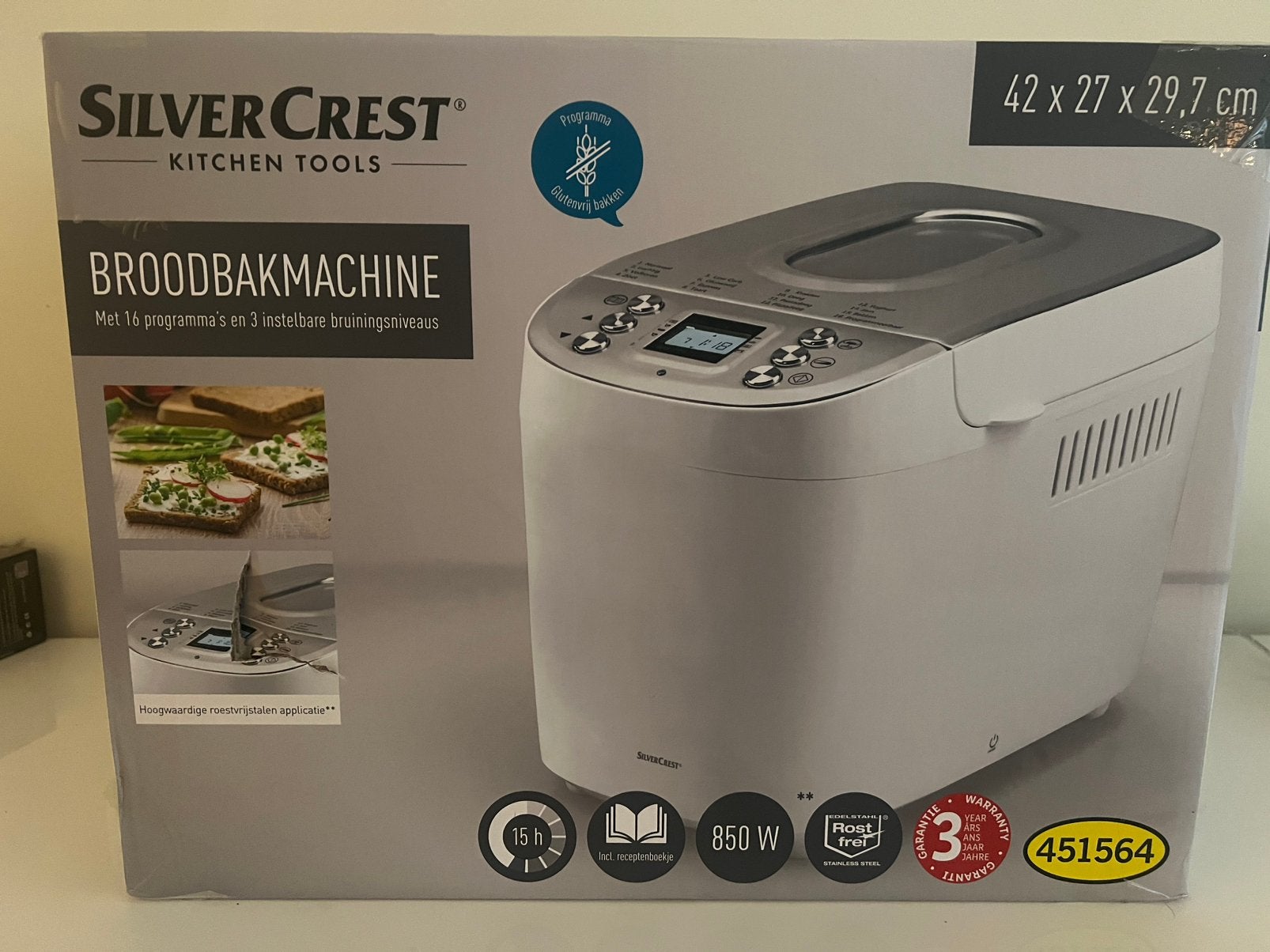 Silvercrest Broodbakmachine zgan, Witgoed en Apparatuur, Ophalen of Verzenden, Zo goed als nieuw