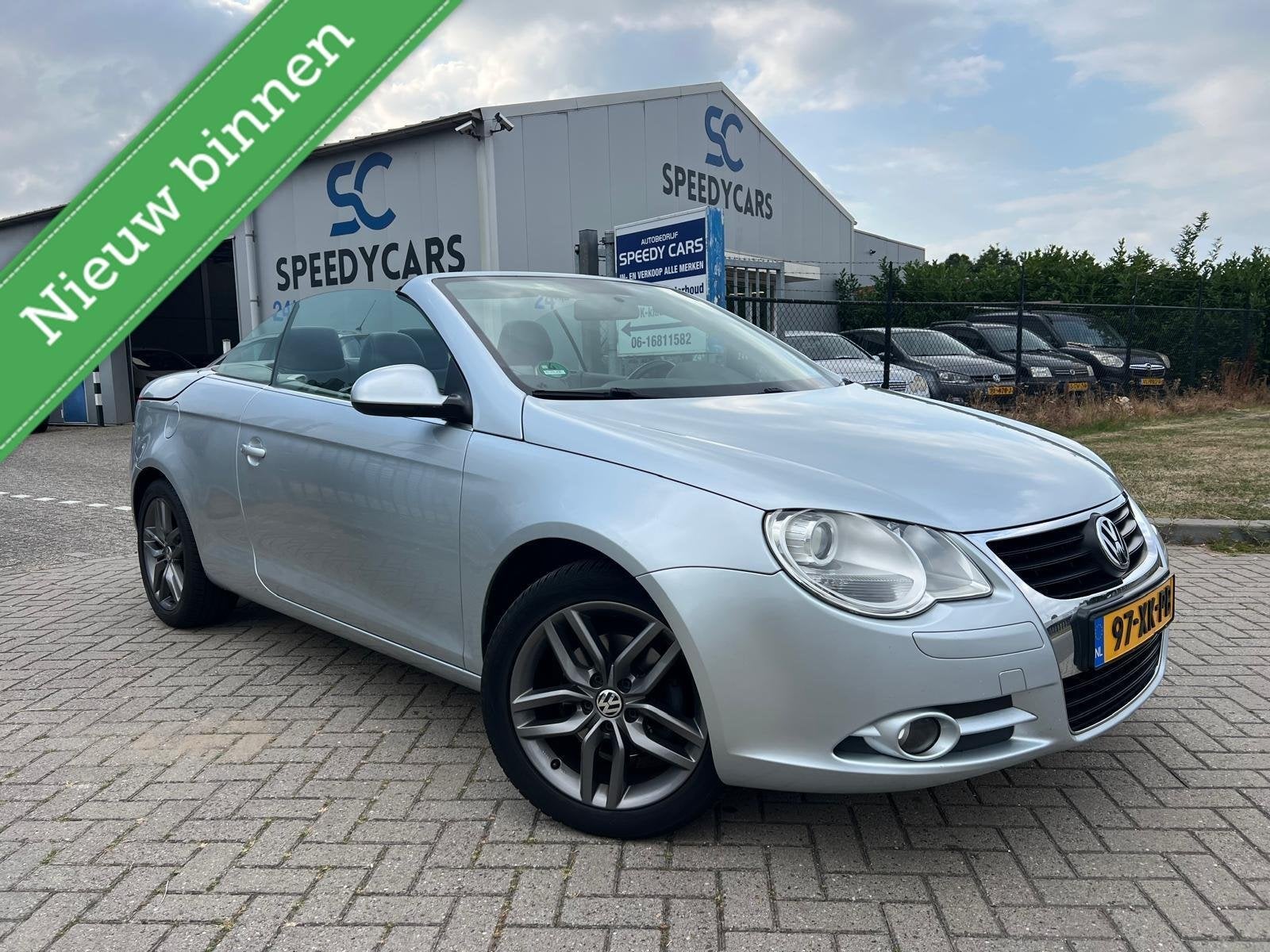 Volkswagen Eos 2.0-16v FSI Cabrio Airco Cruise Leer, Voorwielaandrijving, Gebruikt, Zwart, 4 cilinders